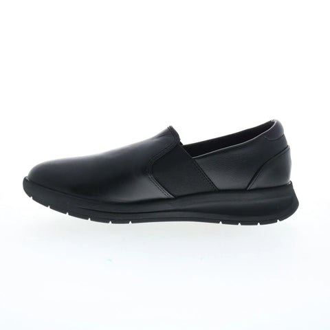 Revere Panama Womens Black Leather Slip On Lifestyle Sneakers Shoes