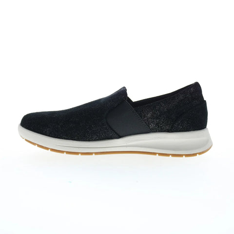 Revere Panama Womens Black Leather Slip On Lifestyle Sneakers Shoes