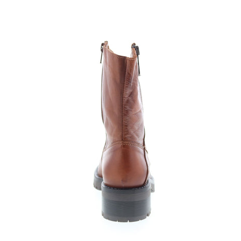 Miz Mooz Pandora Womens Brown Leather Lace Up Casual Dress Boots