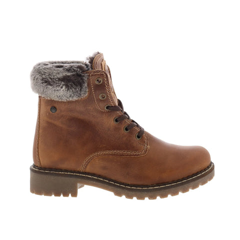 Pajar Panthil 78198 Womens Brown Leather Lace Up Ankle & Booties Boots