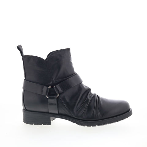 Miz Mooz Paolo Womens Black Leather Zipper Ankle & Booties Boots