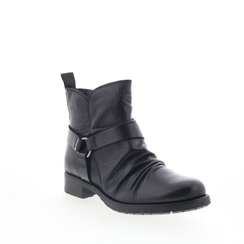 Miz Mooz Paolo Womens Black Leather Zipper Ankle & Booties Boots