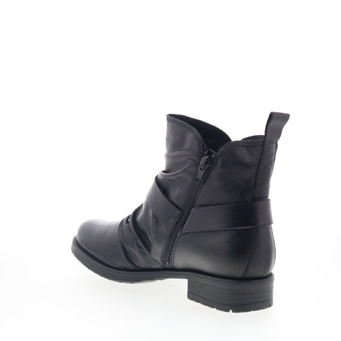 Miz Mooz Paolo Womens Black Leather Zipper Ankle & Booties Boots