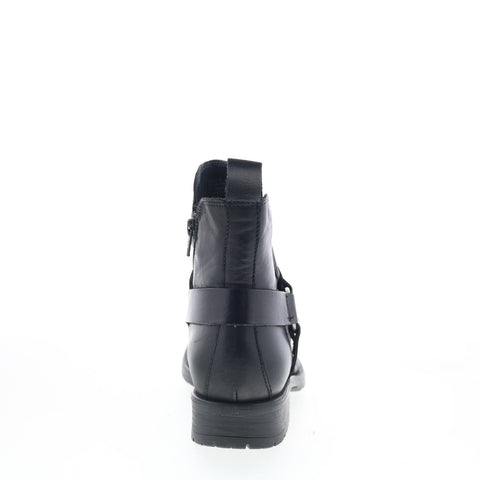 Miz Mooz Paolo Womens Black Leather Zipper Ankle & Booties Boots