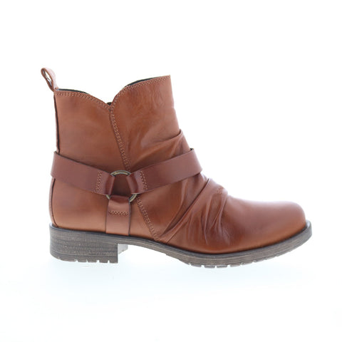 Miz Mooz Paolo Womens Brown Leather Zipper Ankle & Booties Boots
