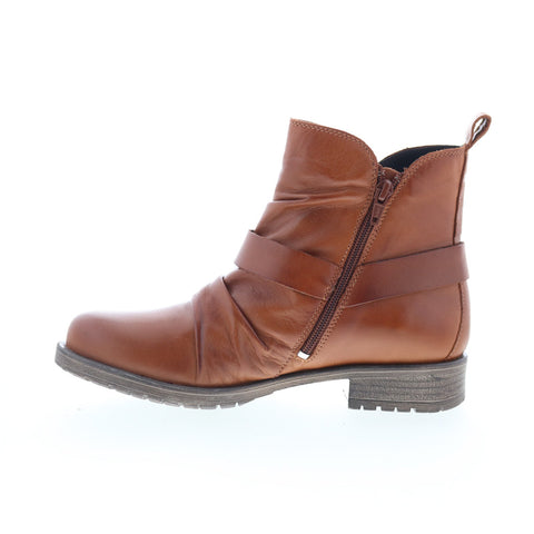 Miz Mooz Paolo Womens Brown Leather Zipper Ankle & Booties Boots