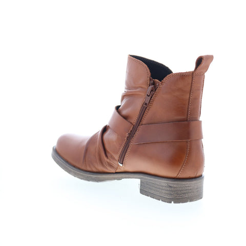 Miz Mooz Paolo Womens Brown Leather Zipper Ankle & Booties Boots