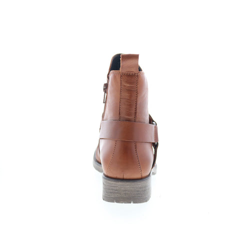 Miz Mooz Paolo Womens Brown Leather Zipper Ankle & Booties Boots