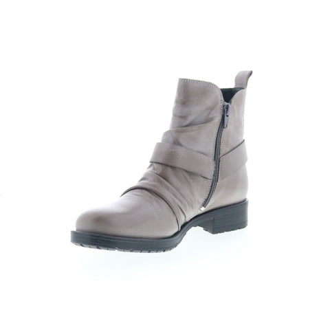 Miz Mooz Paolo Womens Gray Leather Zipper Ankle & Booties Boots