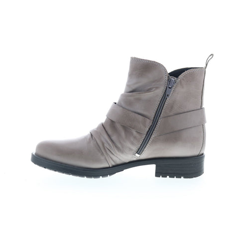 Miz Mooz Paolo Womens Gray Leather Zipper Ankle & Booties Boots
