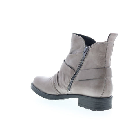 Miz Mooz Paolo Womens Gray Leather Zipper Ankle & Booties Boots