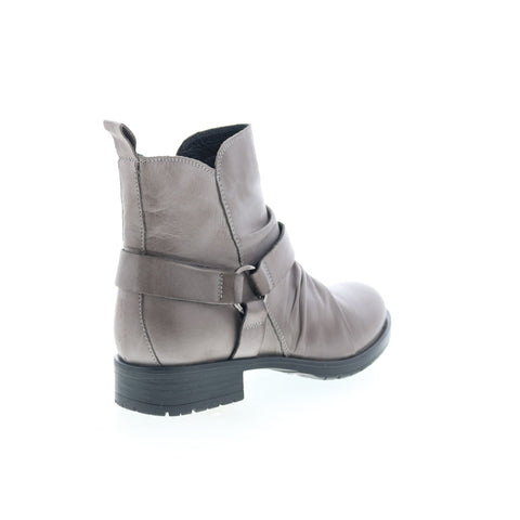 Miz Mooz Paolo Womens Gray Leather Zipper Ankle & Booties Boots