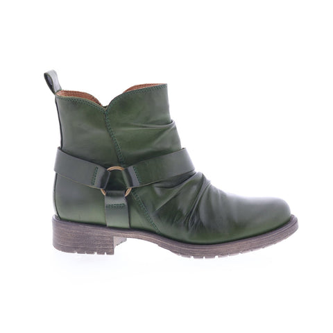Miz Mooz Paolo Womens Green Leather Zipper Ankle & Booties Boots