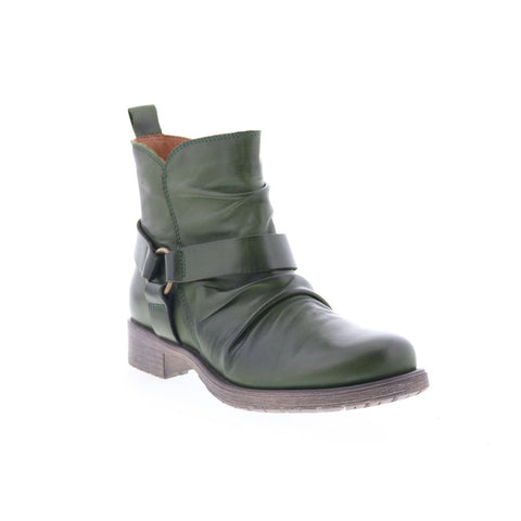 Miz Mooz Paolo Womens Green Leather Zipper Ankle & Booties Boots
