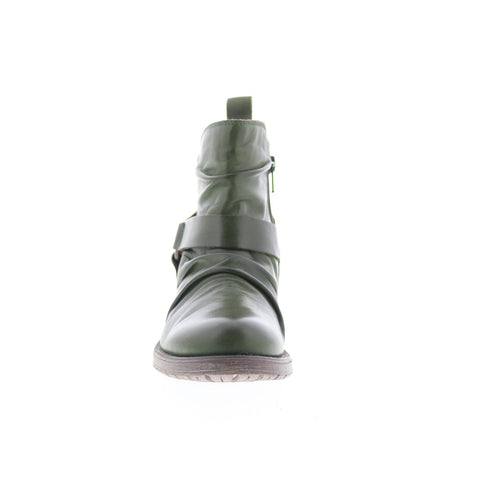 Miz Mooz Paolo Womens Green Leather Zipper Ankle & Booties Boots