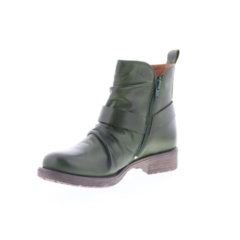 Miz Mooz Paolo Womens Green Leather Zipper Ankle & Booties Boots