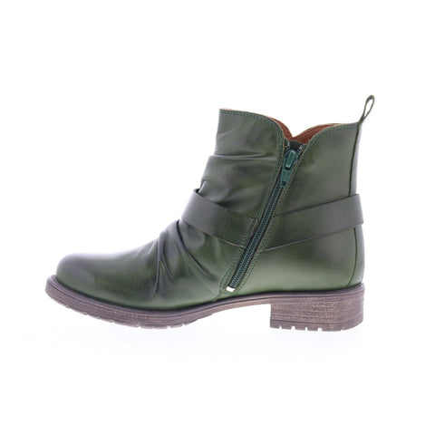 Miz Mooz Paolo Womens Green Leather Zipper Ankle & Booties Boots