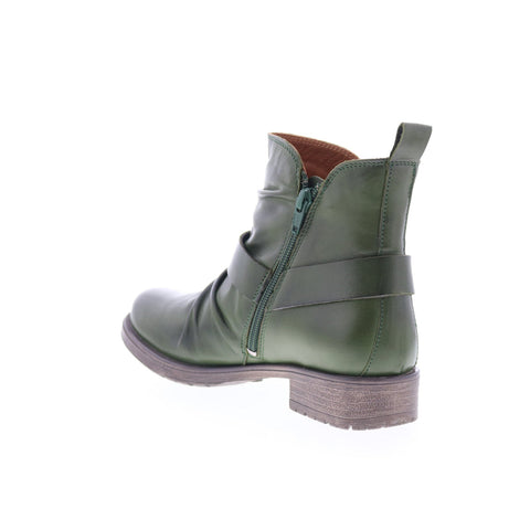 Miz Mooz Paolo Womens Green Leather Zipper Ankle & Booties Boots