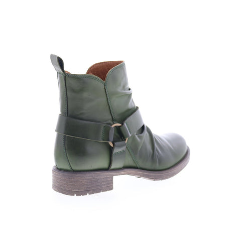 Miz Mooz Paolo Womens Green Leather Zipper Ankle & Booties Boots