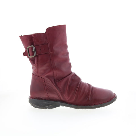 Miz Mooz Parade Womens Red Leather Zipper Casual Dress Boots