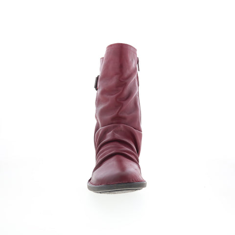 Miz Mooz Parade Womens Red Leather Zipper Casual Dress Boots