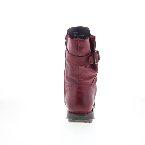 Miz Mooz Parade Womens Red Leather Zipper Casual Dress Boots