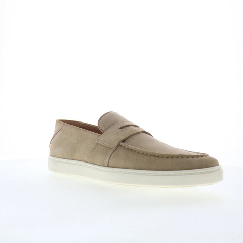 Greats Paros GPAROS0-59N Mens Beige Suede Loafers & Slip Ons Penny Shoes
