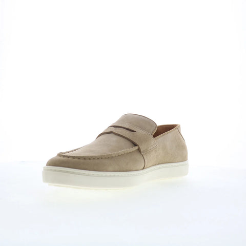 Greats Paros GPAROS0-59N Mens Beige Suede Loafers & Slip Ons Penny Shoes