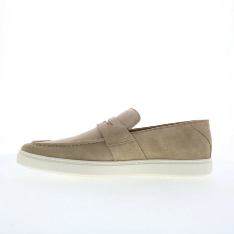 Greats Paros GPAROS0-59N Mens Beige Suede Loafers & Slip Ons Penny Shoes