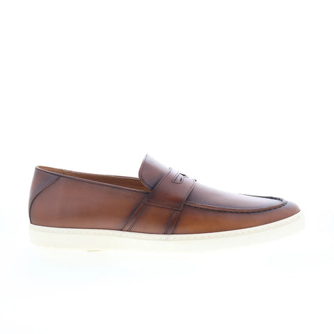 Greats Paros GPAROS0-IXF Mens Brown Leather Loafers & Slip Ons Penny Shoes
