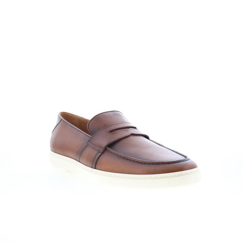 Greats Paros GPAROS0-IXF Mens Brown Leather Loafers & Slip Ons Penny Shoes