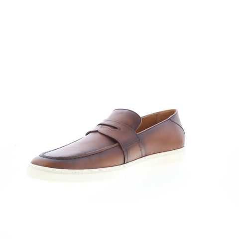 Greats Paros GPAROS0-IXF Mens Brown Leather Loafers & Slip Ons Penny Shoes