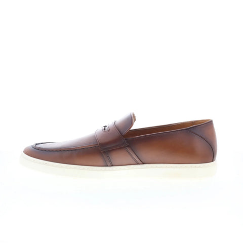 Greats Paros GPAROS0-IXF Mens Brown Leather Loafers & Slip Ons Penny Shoes