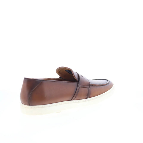 Greats Paros GPAROS0-IXF Mens Brown Leather Loafers & Slip Ons Penny Shoes