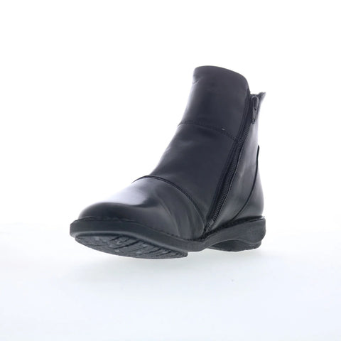 Miz Mooz Parton Womens Black Leather Zipper Ankle & Booties Boots