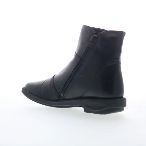 Miz Mooz Parton Womens Black Leather Zipper Ankle & Booties Boots
