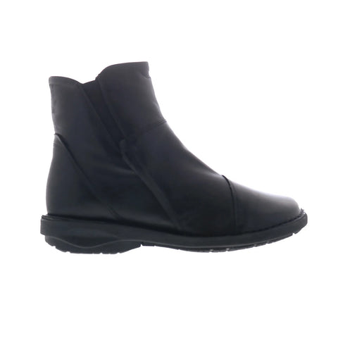 Miz Mooz Parton Womens Black Leather Zipper Ankle & Booties Boots