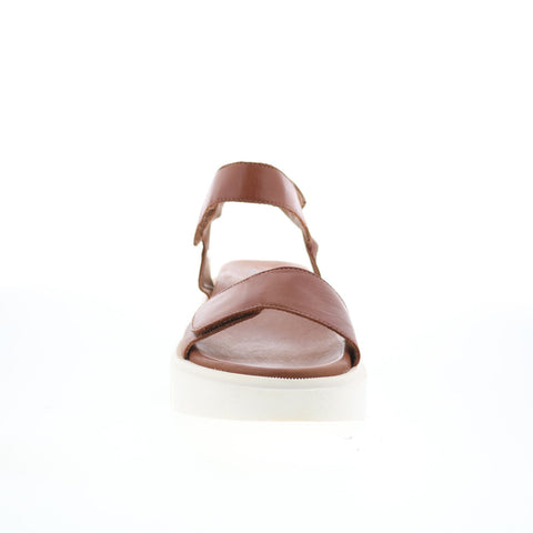 Miz Mooz Patel Womens Brown Leather Slip On Strap Sandals Shoes