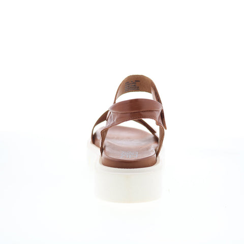 Miz Mooz Patel Womens Brown Leather Slip On Strap Sandals Shoes