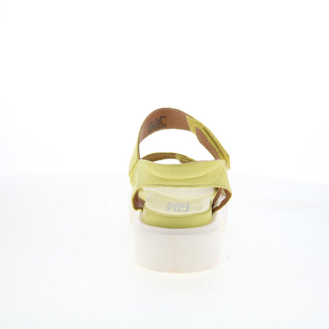 Miz Mooz Patel Womens Green Leather Slip On Strap Sandals Shoes