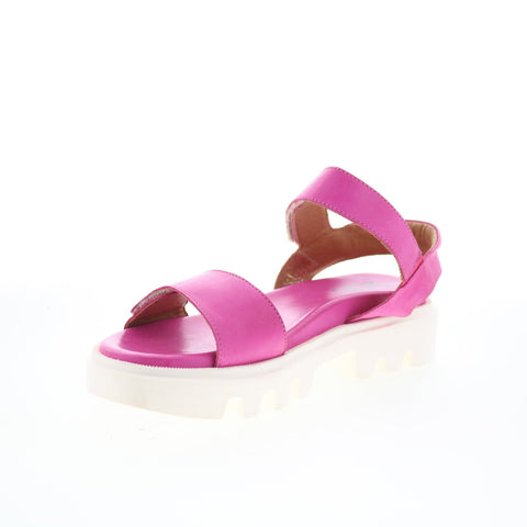 Miz Mooz Patel Womens Pink Leather Slip On Strap Sandals Shoes