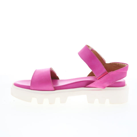 Miz Mooz Patel Womens Pink Leather Slip On Strap Sandals Shoes