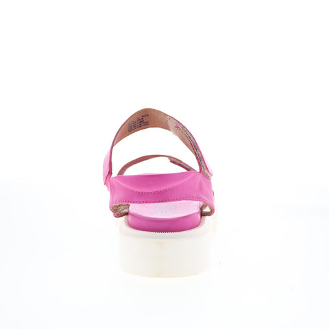 Miz Mooz Patel Womens Pink Leather Slip On Strap Sandals Shoes