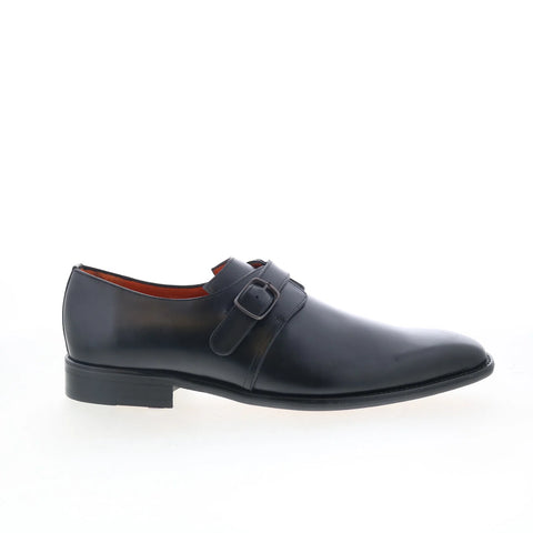 Mezlan Patina Plain Toe Monk 21108 Mens Black Loafers & Slip Ons Casual Shoes