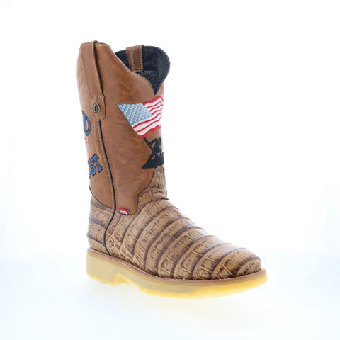 Dingo Patriot DI-607 Mens Brown Leather Pull On Cowboy Western Boots