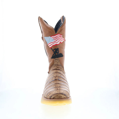 Dingo Patriot DI-607 Mens Brown Leather Pull On Cowboy Western Boots