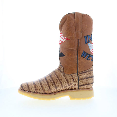 Dingo Patriot DI-607 Mens Brown Leather Pull On Cowboy Western Boots
