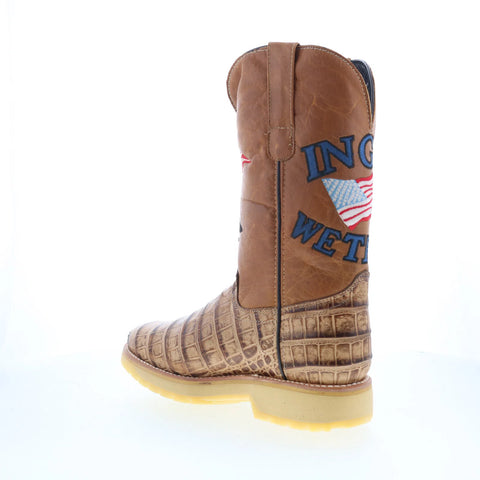 Dingo Patriot DI-607 Mens Brown Leather Pull On Cowboy Western Boots