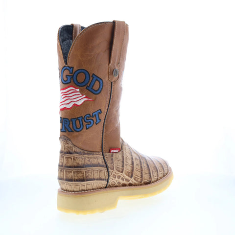 Dingo Patriot DI-607 Mens Brown Leather Pull On Cowboy Western Boots