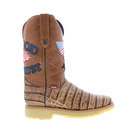 Dingo Patriot DI-607 Mens Brown Leather Pull On Cowboy Western Boots